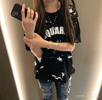 Dsquared2 Black Bleach Splash Logo T-Shirt view 8