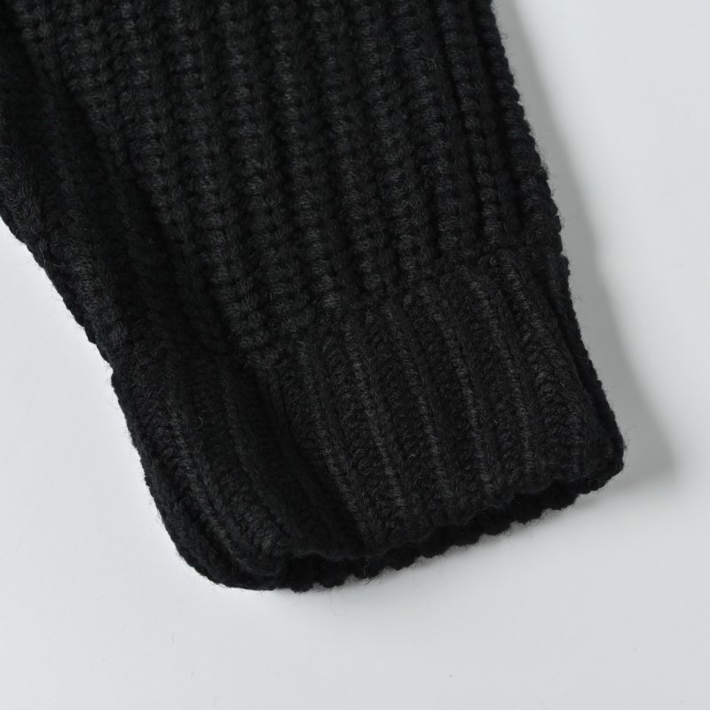 Prada Black Nylon & Ribbed Knit Zip Jacket view