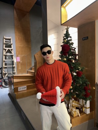Stone Island Orange Crewneck Knit Sweater view 2