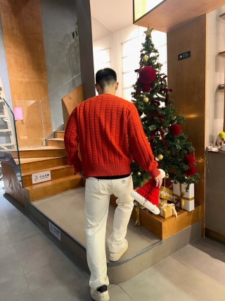 Stone Island Orange Crewneck Knit Sweater view 3