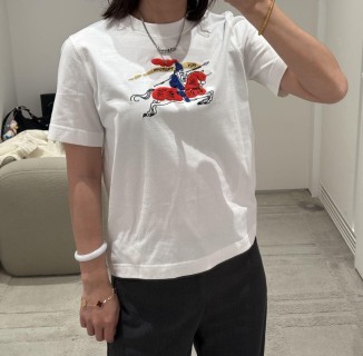 Burberry EKD Embroidered White T-Shirt view 3