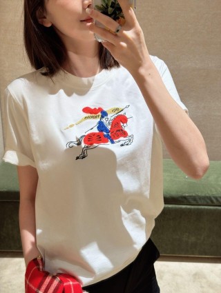 Burberry EKD Embroidered White T-Shirt view 4
