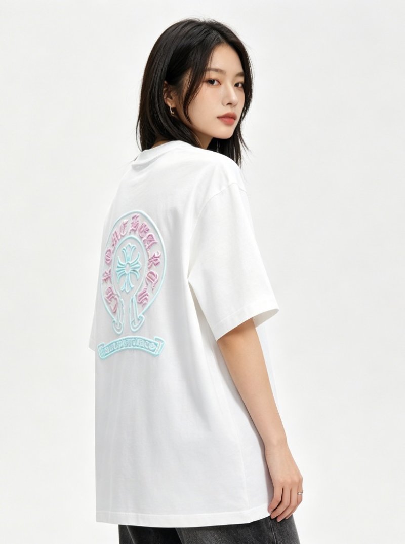 Chrome Hearts White Cross Graphic Short-Sleeve T-Shirt
