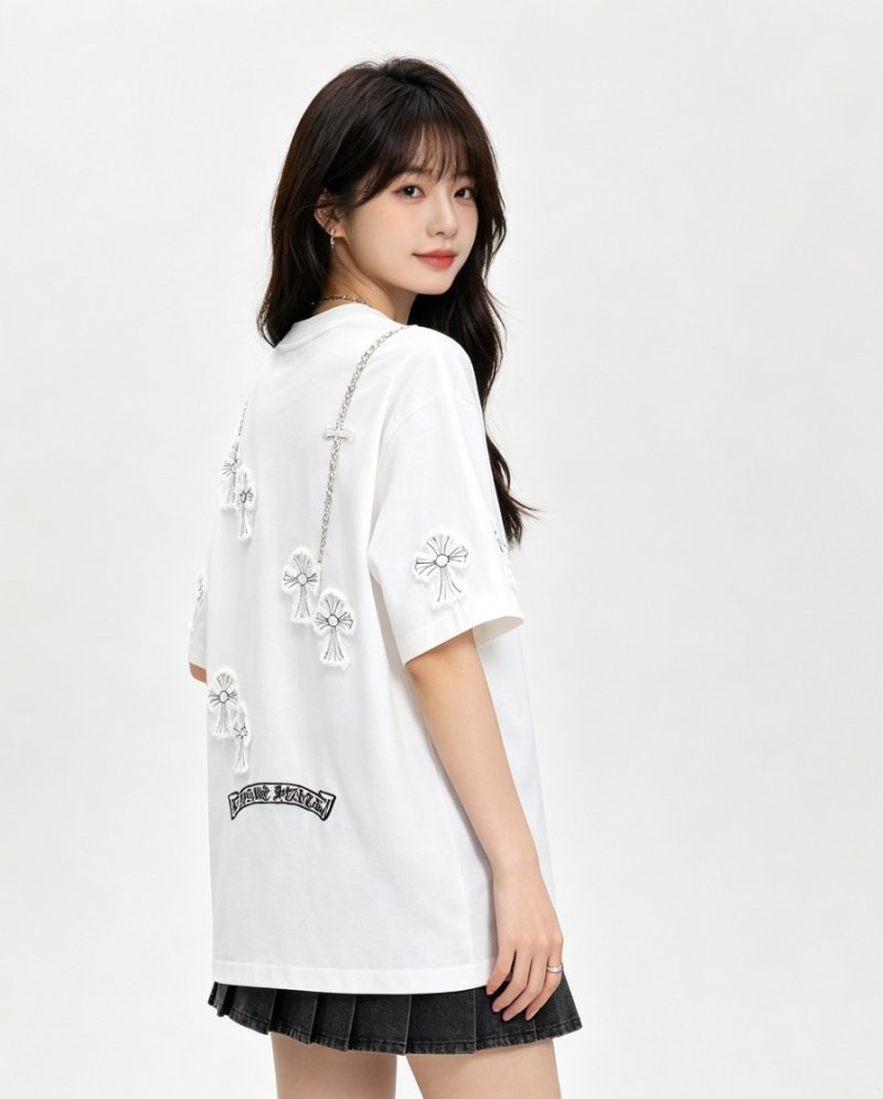 Chrome Hearts White Cross Graphic T-Shirt