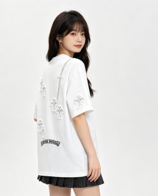 Chrome Hearts White Cross Graphic T-Shirt