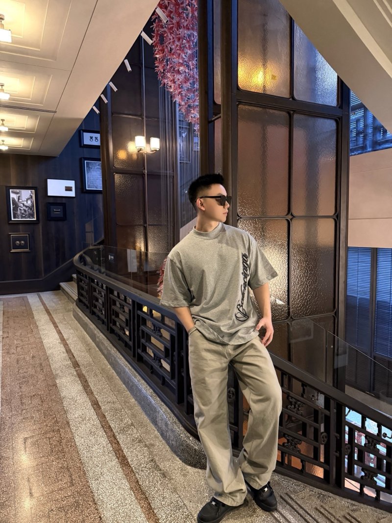 Balenciaga Grey Vertical Logo T-Shirt view
