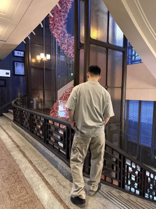 Balenciaga Grey Vertical Logo T-Shirt view 6