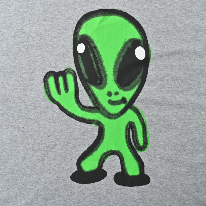 Grey T-Shirt with Green Graphic Print view