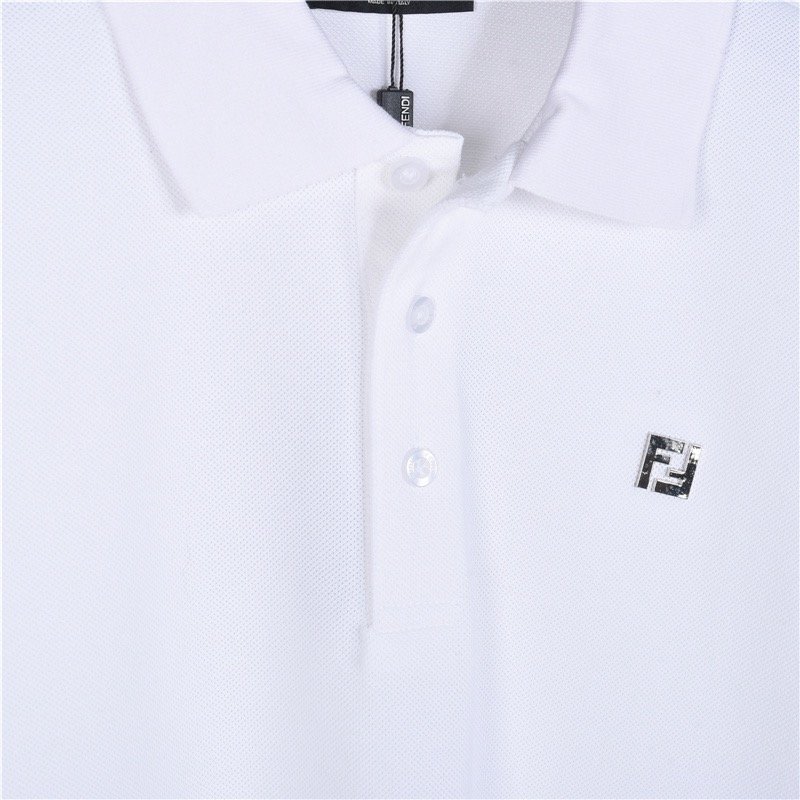 Fendi White Short-Sleeve Polo Shirt view