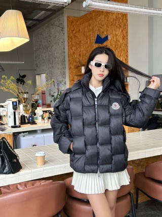 Black Puffer Down Jacket - Women's Quilted Winter Coat view 5
