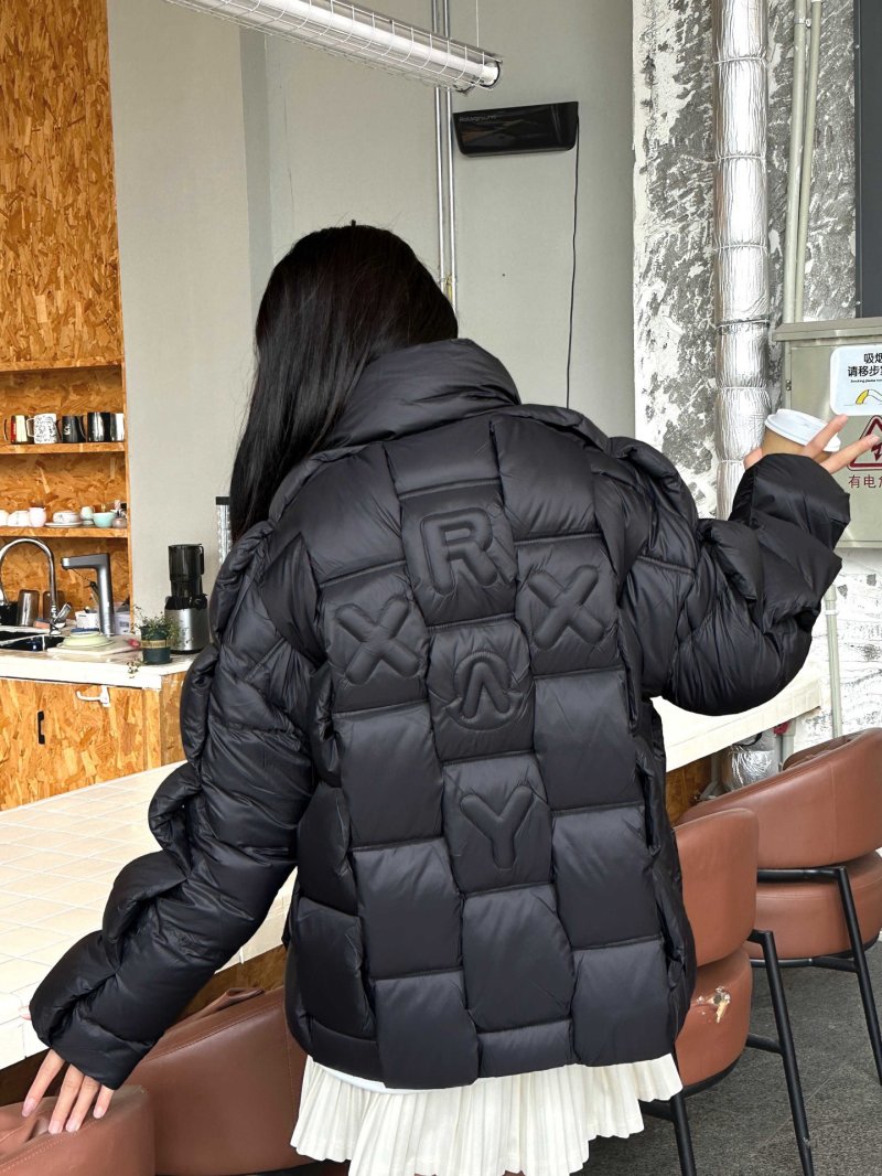 Black Puffer Down Jacket - Women's Quilted Winter Coat view