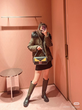 Fendi Monster Eye Black & Yellow Shoulder Bag view 4