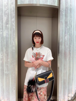 Fendi Monster Eye Black & Yellow Shoulder Bag view 6