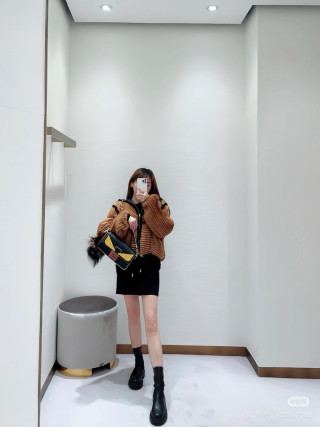 Fendi Monster Eye Black & Yellow Shoulder Bag view 7