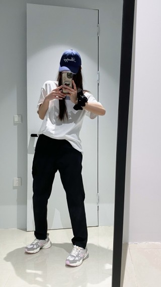 Black Straight-Leg Casual Pants view 1