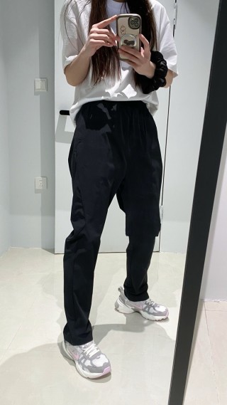 Black Straight-Leg Casual Pants view 3