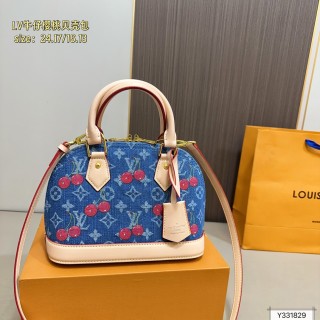 Louis Vuitton Denim Cherry Shell Dome Bag - Blue view 1