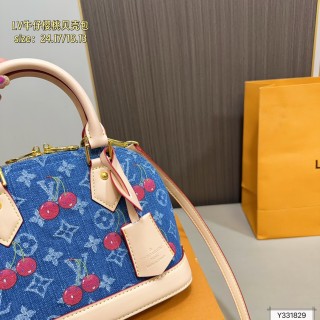 Louis Vuitton Denim Cherry Shell Dome Bag - Blue view 3