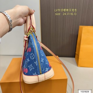 Louis Vuitton Denim Cherry Shell Dome Bag - Blue view 4