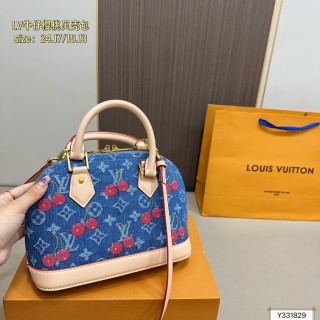 Louis Vuitton Denim Cherry Shell Dome Bag - Blue view 5