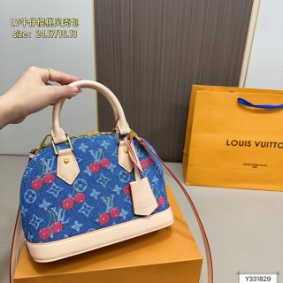Louis Vuitton Denim Cherry Shell Dome Bag - Blue view 7