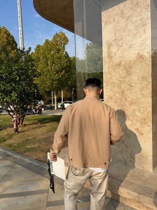 Beige Casual Overshirt Jacket view 1