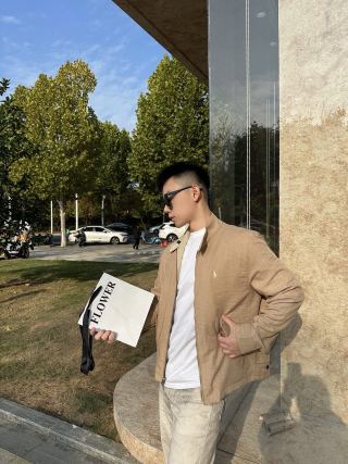 Beige Casual Overshirt Jacket view 3