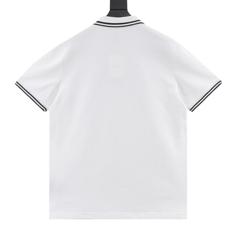 Dior Cursive Letter Embroidered Polo Shirt White view