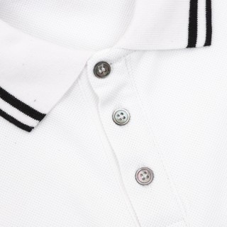 Dior Cursive Letter Embroidered Polo Shirt White view 6