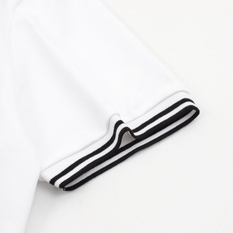 Dior Cursive Letter Embroidered Polo Shirt White view