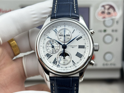 Longines Master Collection Moon Phase Chronograph 42mm Silver
