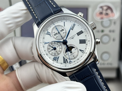 Longines Master Collection Moon Phase Chronograph 42mm Silver view 2