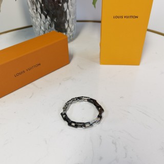 Louis Vuitton Monogram Chain Bracelet Black Silver view 1