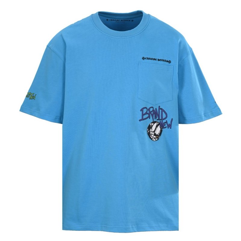 Cyan Graphic Print Short Sleeve T-Shirt view