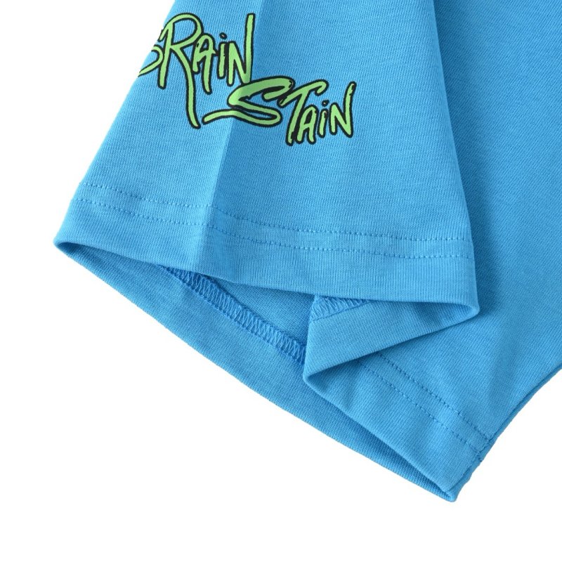 Cyan Graphic Print Short Sleeve T-Shirt view
