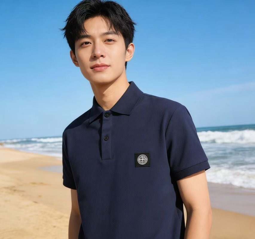 Stone Island Navy Short Sleeve Polo Shirt