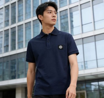 Stone Island Navy Short Sleeve Polo Shirt view 2