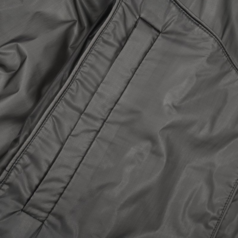 Black Nylon Windbreaker Jacket with Embroidered Logo view