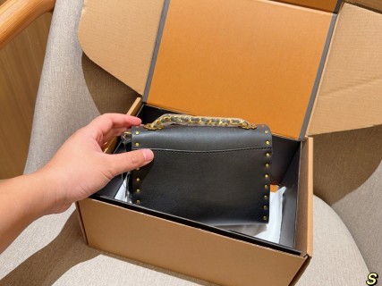 Coach Parker Studded Chain Shoulder Bag Black view 3