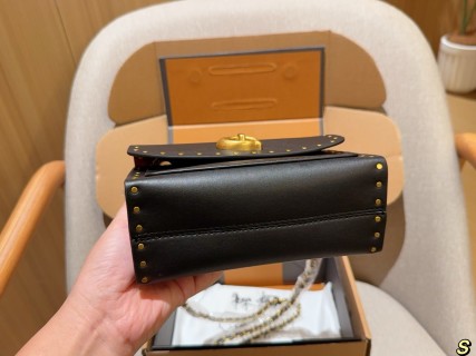 Coach Parker Studded Chain Shoulder Bag Black view 5