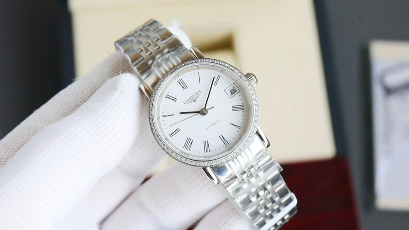 Longines Elegance Couples Series Silver Dial Steel Watch 39.5mm