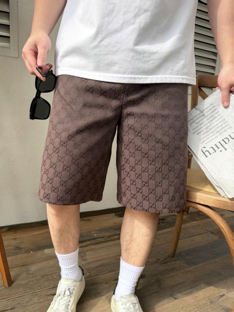 Gucci GG Monogram Brown Shorts