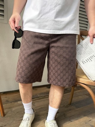 Gucci GG Monogram Brown Shorts