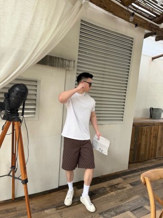 Gucci GG Monogram Brown Shorts view 7
