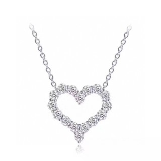 Tiffany & Co. Heart Diamond Pendant Necklace Silver view 1