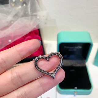 Tiffany & Co. Heart Diamond Pendant Necklace Silver view 9