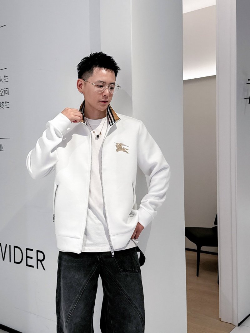 Burberry White Zip Track Jacket