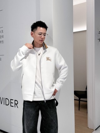 Burberry White Zip Track Jacket