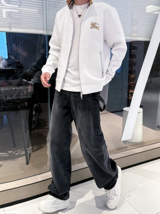 Burberry White Zip Track Jacket view 6