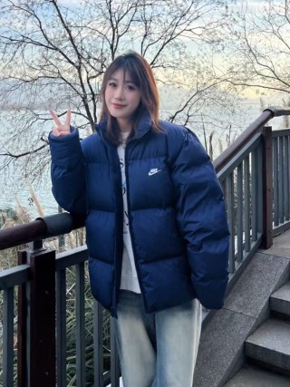 Nike Navy Puffer Down Jacket view 2